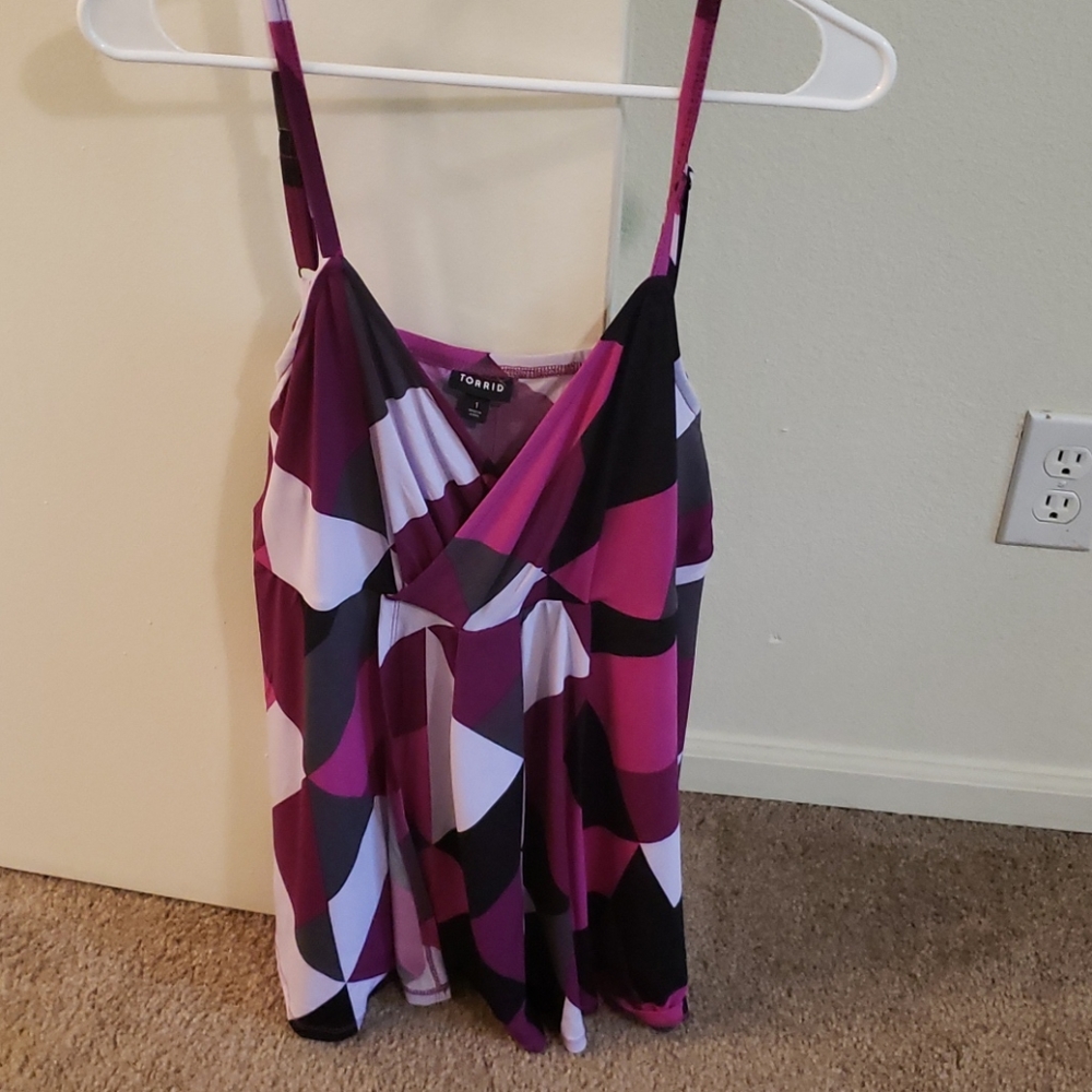 Purple geometric camisole